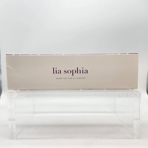 Lia Sophia Spotlight Crystal Pave Coin Gold Tone Pendant Blue Cord Necklace NIB - Picture 6 of 7